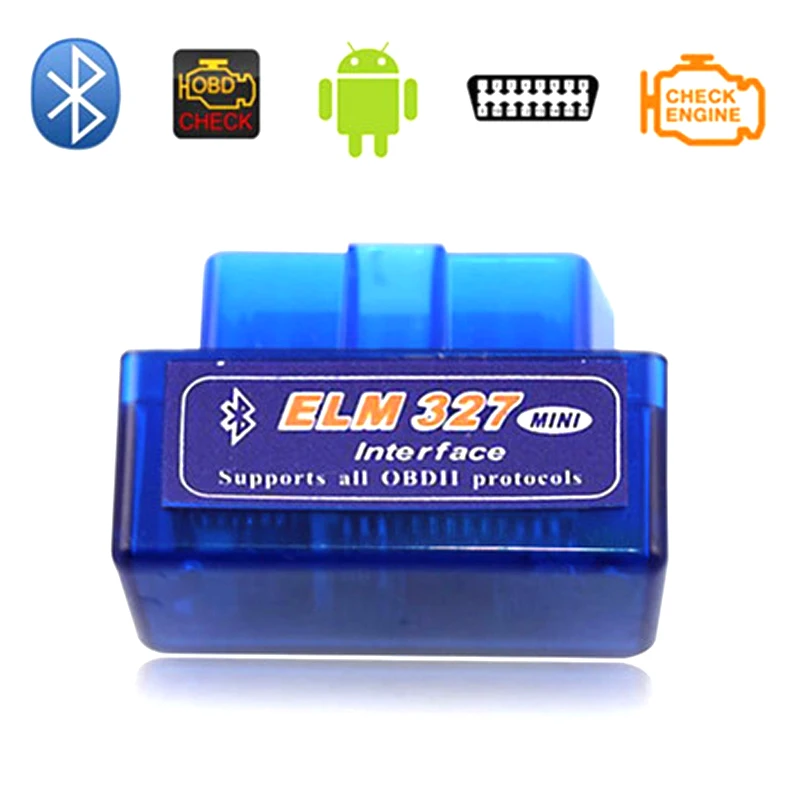 Мини Bluetooth OBD2 обсидиан инструмент адаптер сканера автомобильной индикатора проверки двигателя диагностический считыватель кода