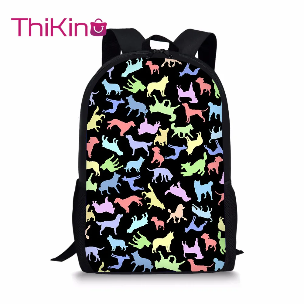 

Thikin Cute Animal Pattern School Bag for Teenager Backpack Girls Cool Summer Travel Package Shopping Shoulder Bag Women Mochila