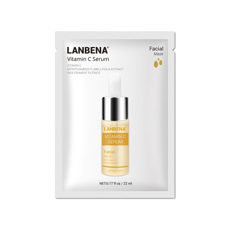 LANBENA Face Masks Hyaluronic Acid Vitamin C Serum Blueberry Sheet Mask Moisturize Whitening Anti-Aging Water-Locking Skin Care