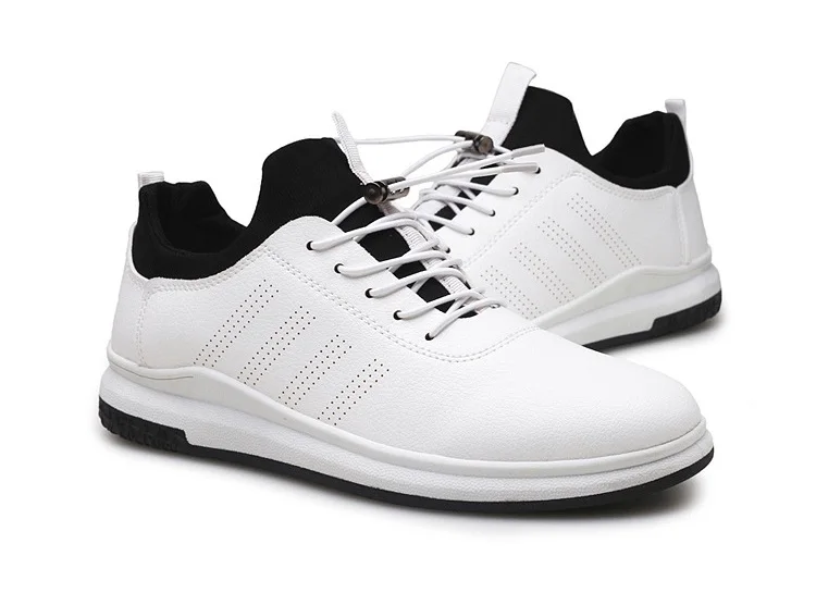 Spring Autumn Man Walking Shoes Sneakers Leather Breathable Korean Sport Shoes Wear-resistant Elastic-band Flat Shoes for Male (16)