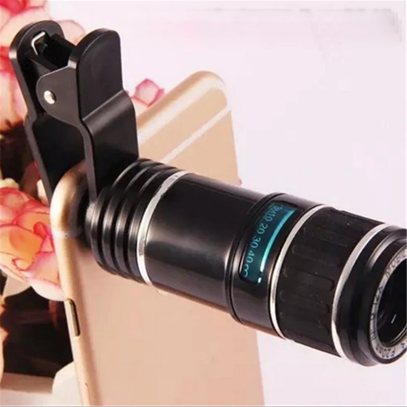 

1Pcs Buffle HD 12X Mobile Phone Telephoto Telescope Lens for iPhone 5s 6 s 7 plus with Universal Clip All Phone Free Shipping