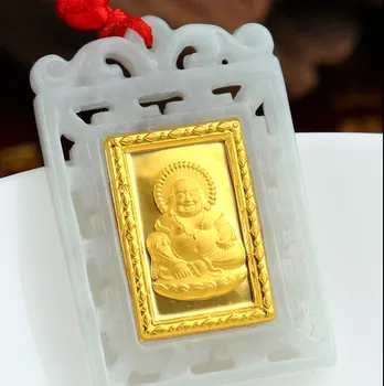 

100% A Green / Jadeite Buddha Pendant With Certificate