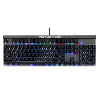 

Motospeed CK103 USB Wired Mechanical Keyboard Side Words 104 Keys RGB Backlight Keypads Teclado Gamer for Computer PC Laptop