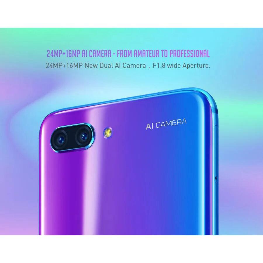 Совершенно мобильный телефон Honor 10 Kirin 970 5,8" 2280x1080 6 ГБ ОЗУ 64 Гб 128 Гб ПЗУ 3400 мАч 24 Мп Android 4G LTE NFC телефон