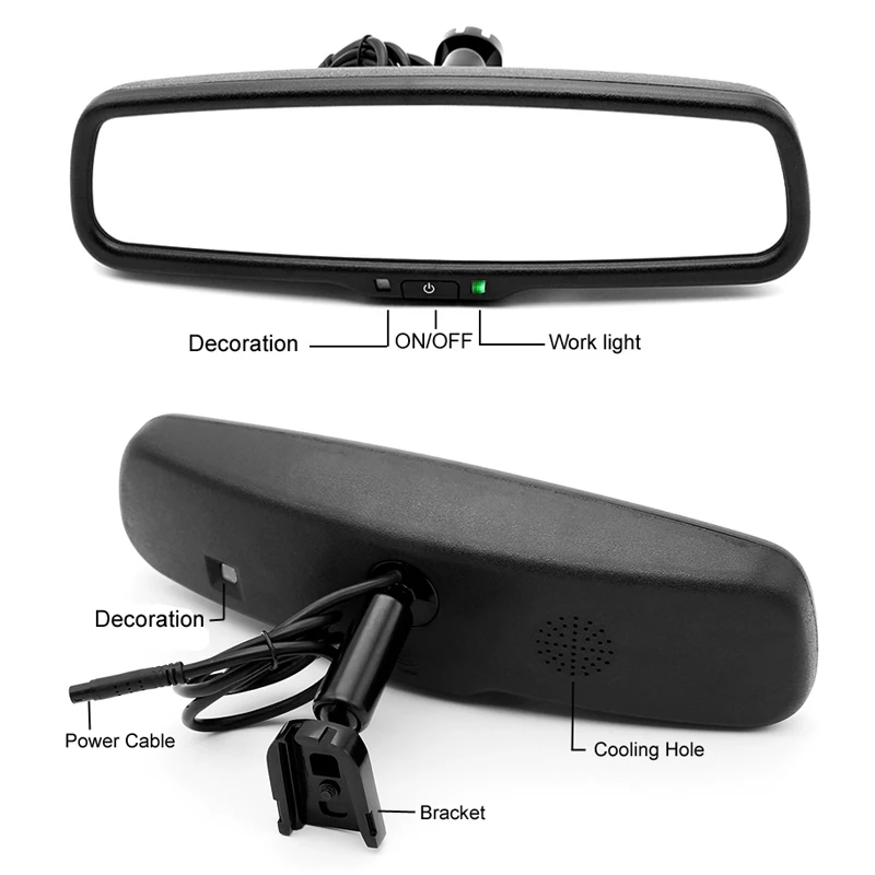 GreenYi 4 3 &quotHD 800*480 автомобиль Зеркало заднего вида монитор 2CH видео Вход для