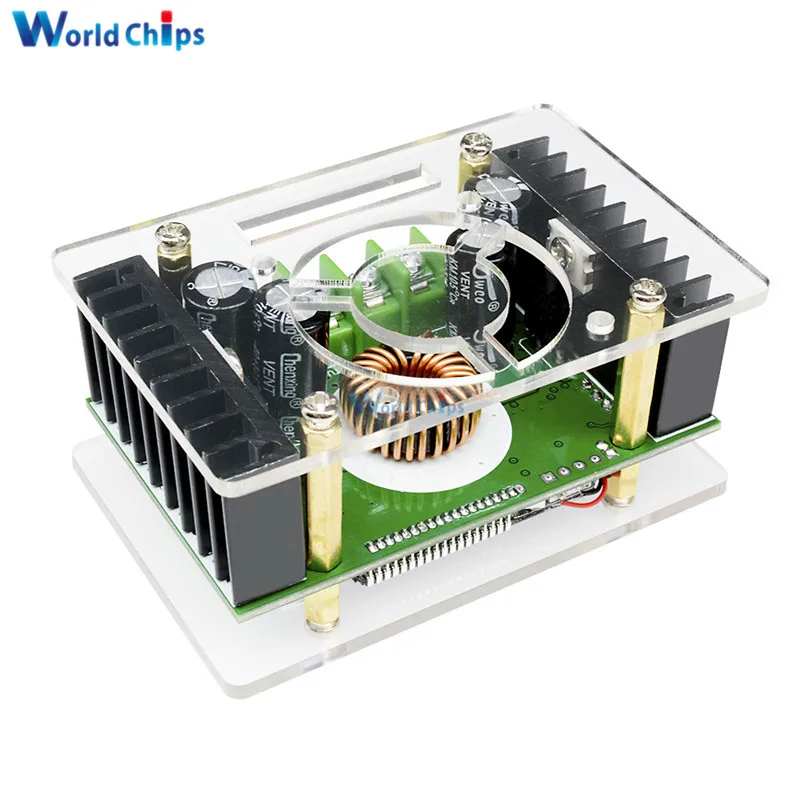 10A DC-DC Регулируемый CC CV понижающий модуль питания ЖК-дисплей двойной дисплей+ чехол DC-DC повышающий преобразователь
