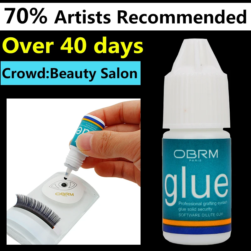 

5ml eyelash extension glue, OBRM Fast Drying Adhesive glue for lashes salon Last Over 6 Weeks, Professional crafter lash glue