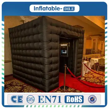 

Free Shipping 3x3x2.4m Inflatable Photo Booth Frame Black Photo Booth Enclosure With Air Blower For Wedding Party