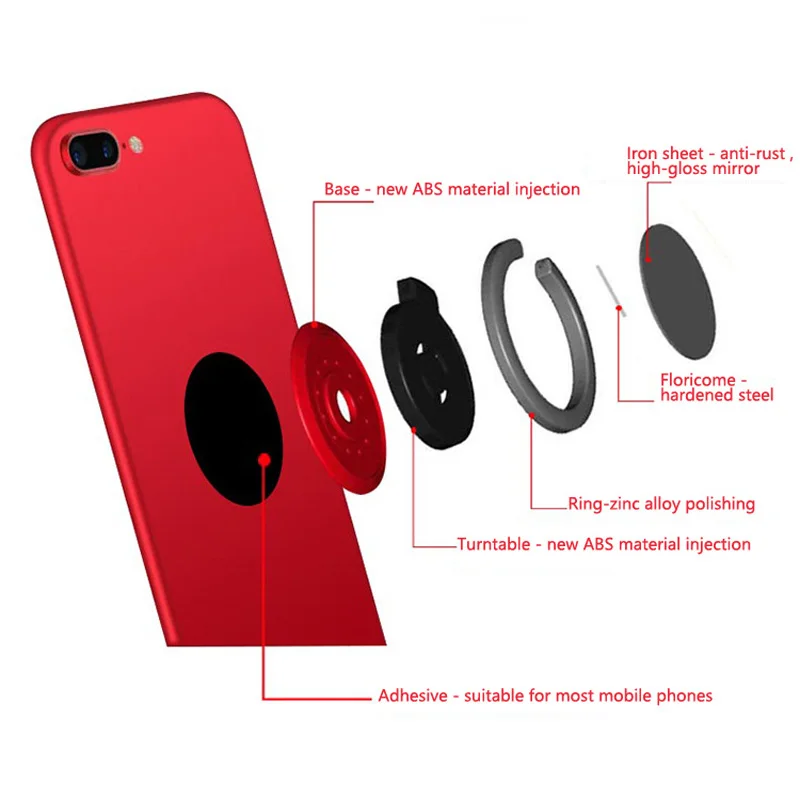 CA Shield Shape Finger Ring Holder For iPhone X XS XR Mount Stand Mobile Phone Finger Tablet Magnetic Car Holder For Samsung