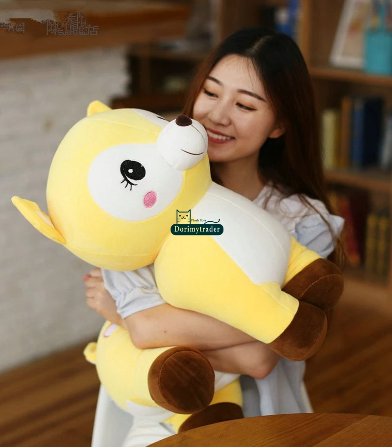 Dorimytrader 60cm New Lovely Giant Soft Animal Sika Deer Plush Toy 24'' Big Stuffed Cartoon Spot Deer Doll Pillow Baby Present DY60183 (8)