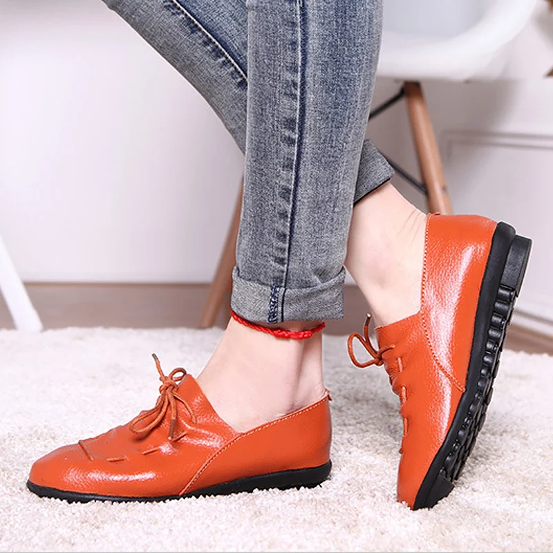 flat leather slides