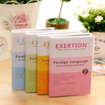 

8 pieces Rainbow series of glue words multifunctional design pocket to send PP baffle 13.4*9.5cm mini notebook 4colors to choose