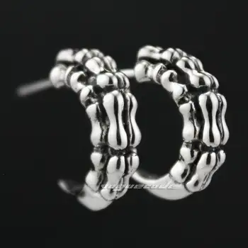

925 Sterling Silver Dragon Claw Mens Biker Rocker Earring 8M015