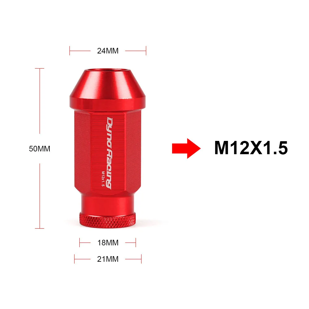 Dynoracing заготовки Алюминий гоночный Колесные гайки M12X1.5/M12X1.25 для Honda для Ford для Toyota 20 шт./компл