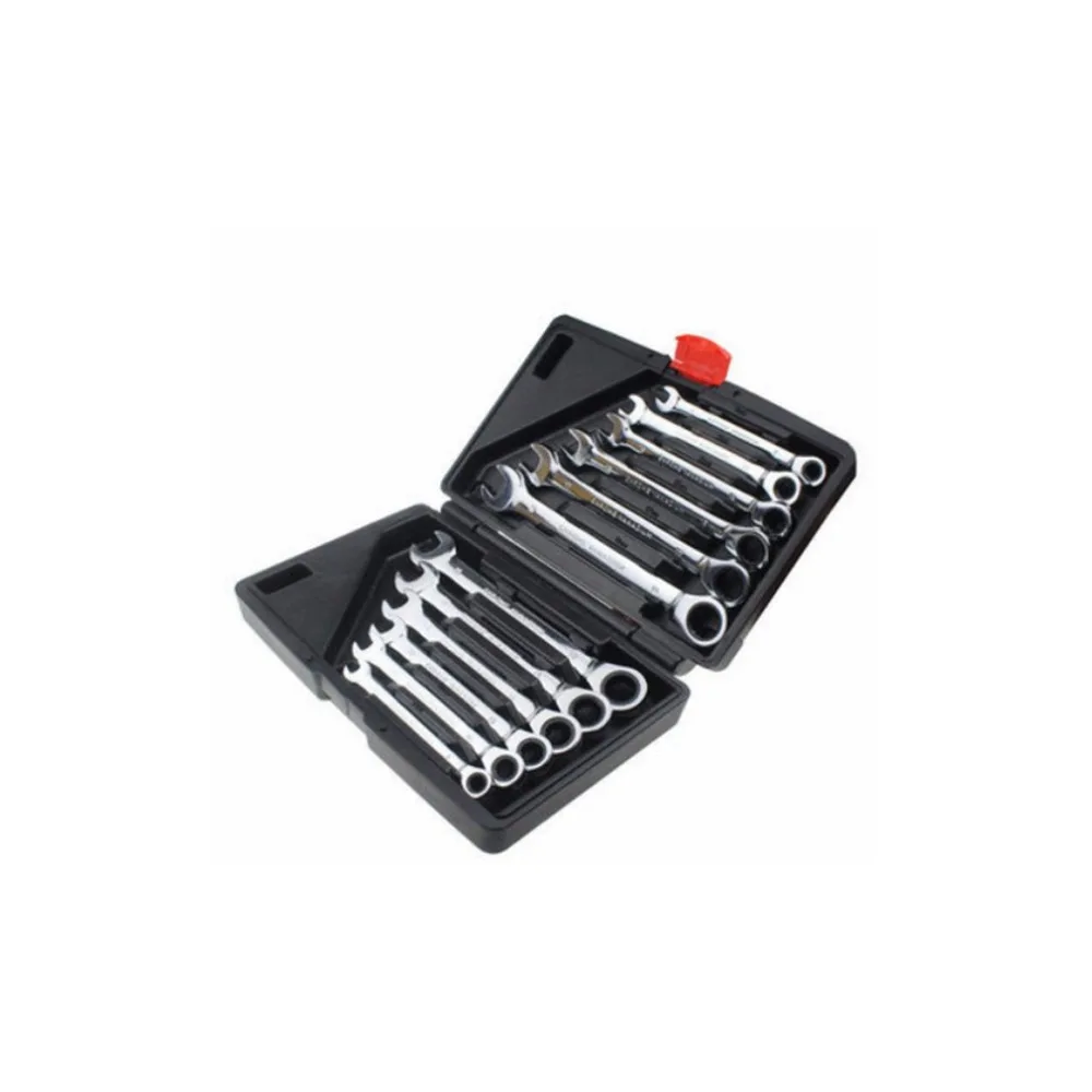 

New Mini Chrome Vanadium Steel Ring End Spanner Set Metric Combination Open CR-V Dual-use Ratchet Wrench Kit