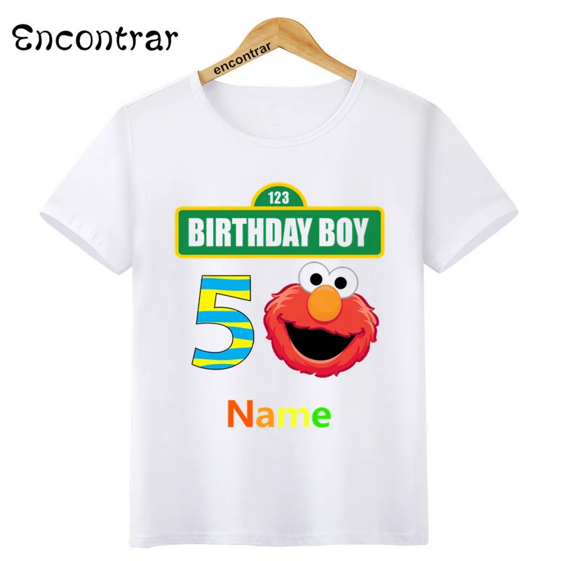 

Kids Birthday Boy Number and Name Print O-Neck T Shirt Tees Summer Sesame Street Tops Children T-Shirt Boy/Girl Clothing,HKP3083