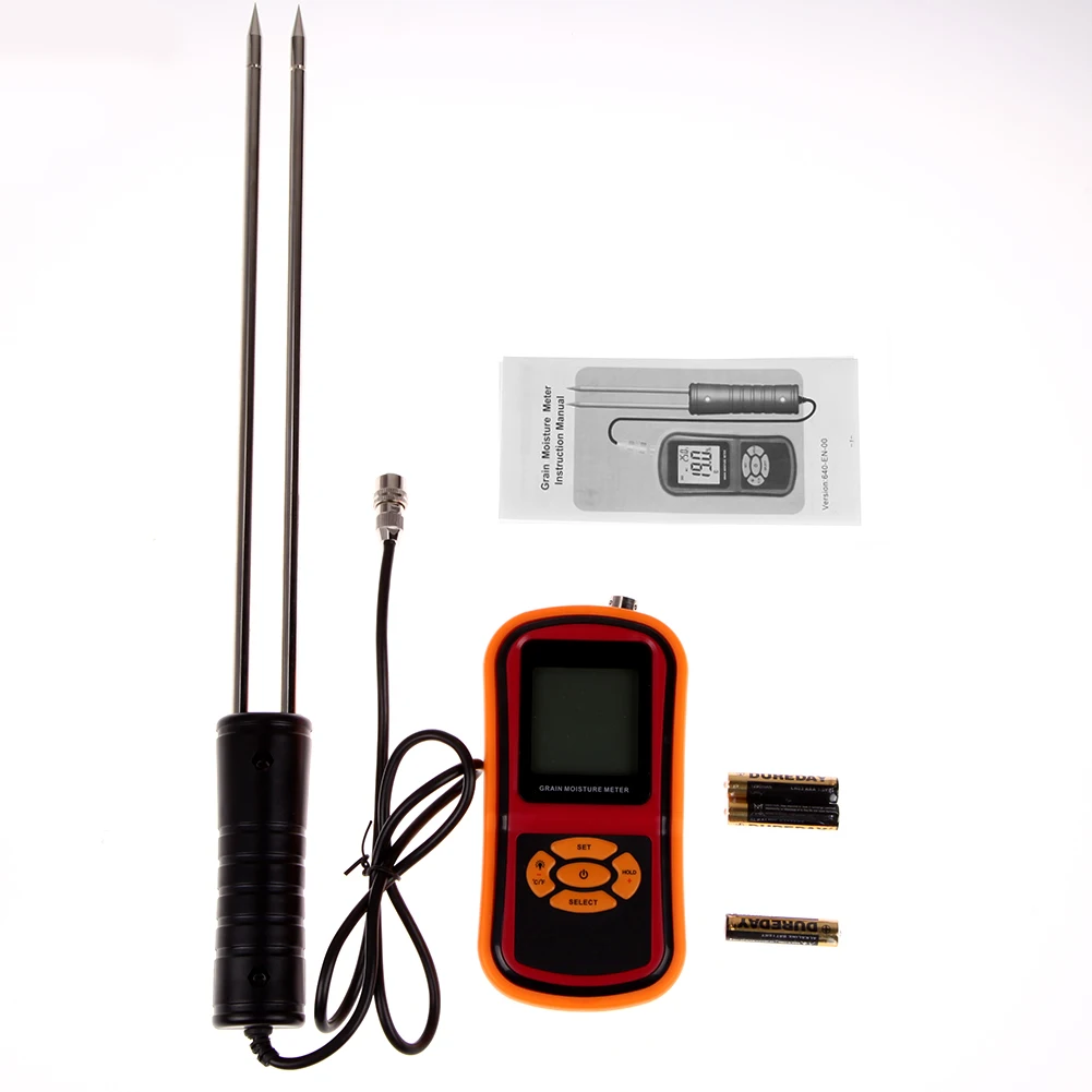 Moisture Tester Probe for Food Rice Corn Wheat Grain Moisture Temperature Digital LCD Hygrometer Thermometer Humidity Meter digital multi grain moisture meter tester rice wheat rye peas corn oat 6 30% tk25g