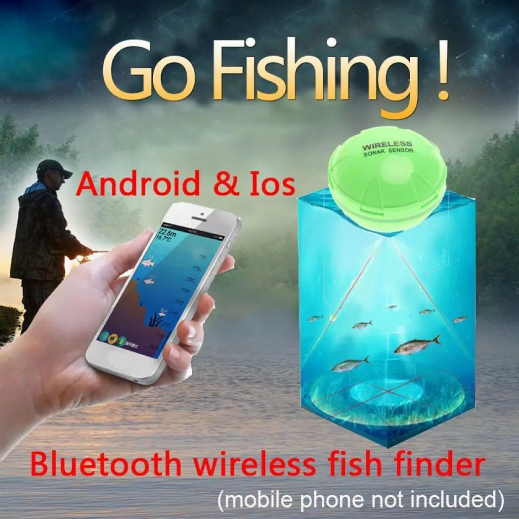 

Wireless Phone Fish Finder Sonar Waterproof HD Bluetooth