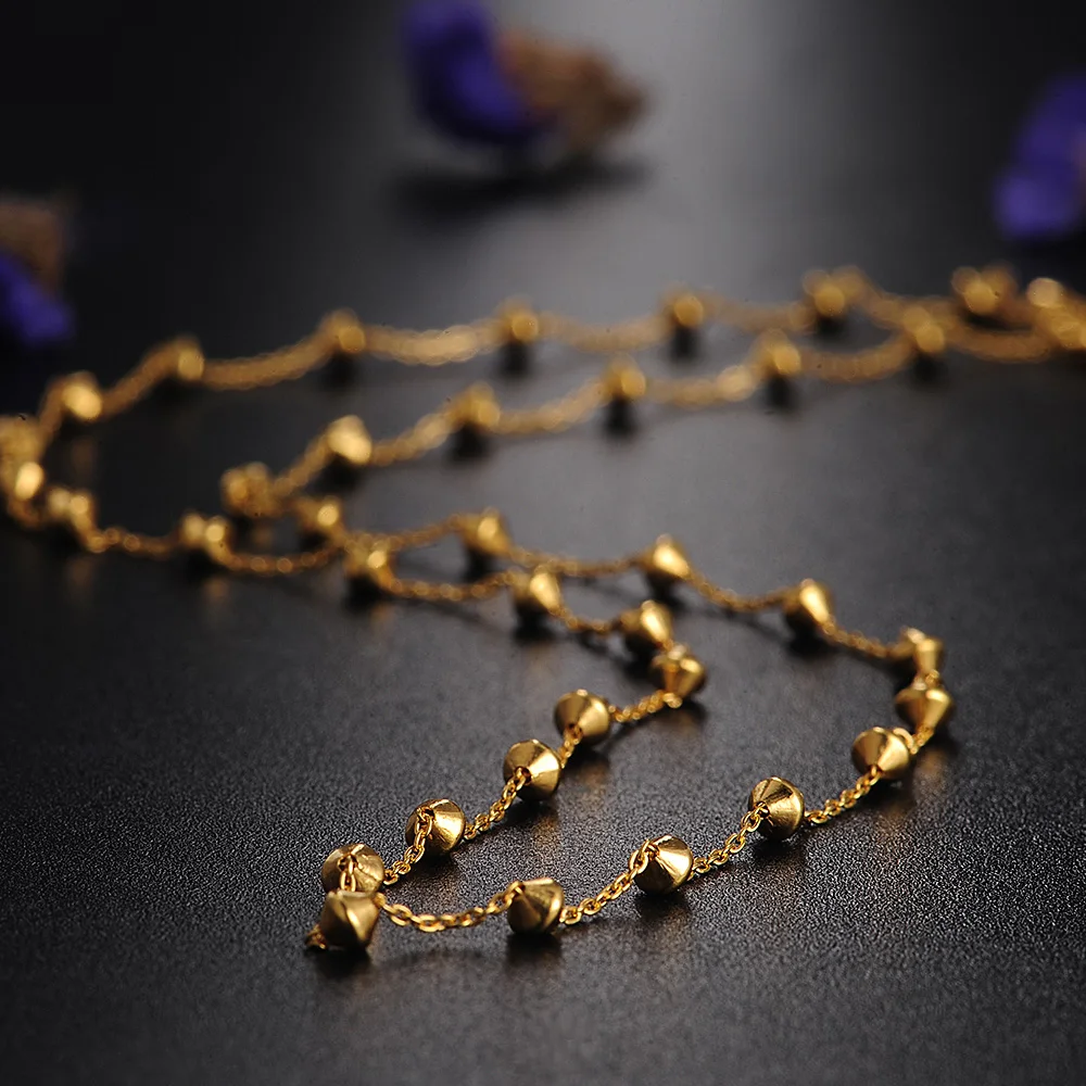 ZZZ 24kPure Gold бисером интервал простые Новые ожерелья Простые и классические