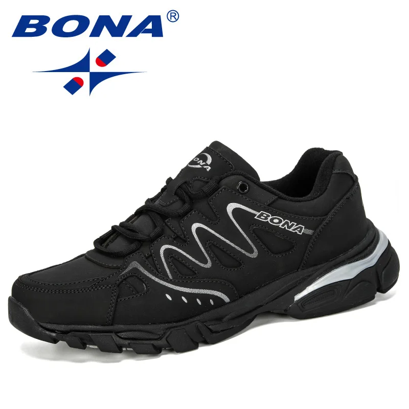 BONA/Новинка года; zapatillas hombre; мужские кроссовки для бега; zapatillas hombre; zapatilki; нескользящая спортивная обувь на шнуровке; мужские кроссовки; обувь для бега - Цвет: Charcoal grey Sgray