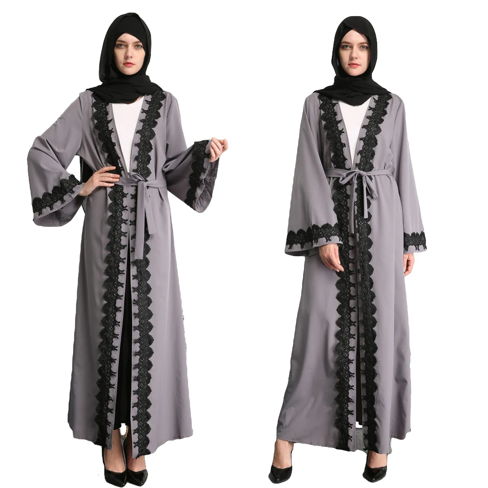 Новый женский мусульманский Jilbabs Abayas открытый кардиган исламский арабский Amira