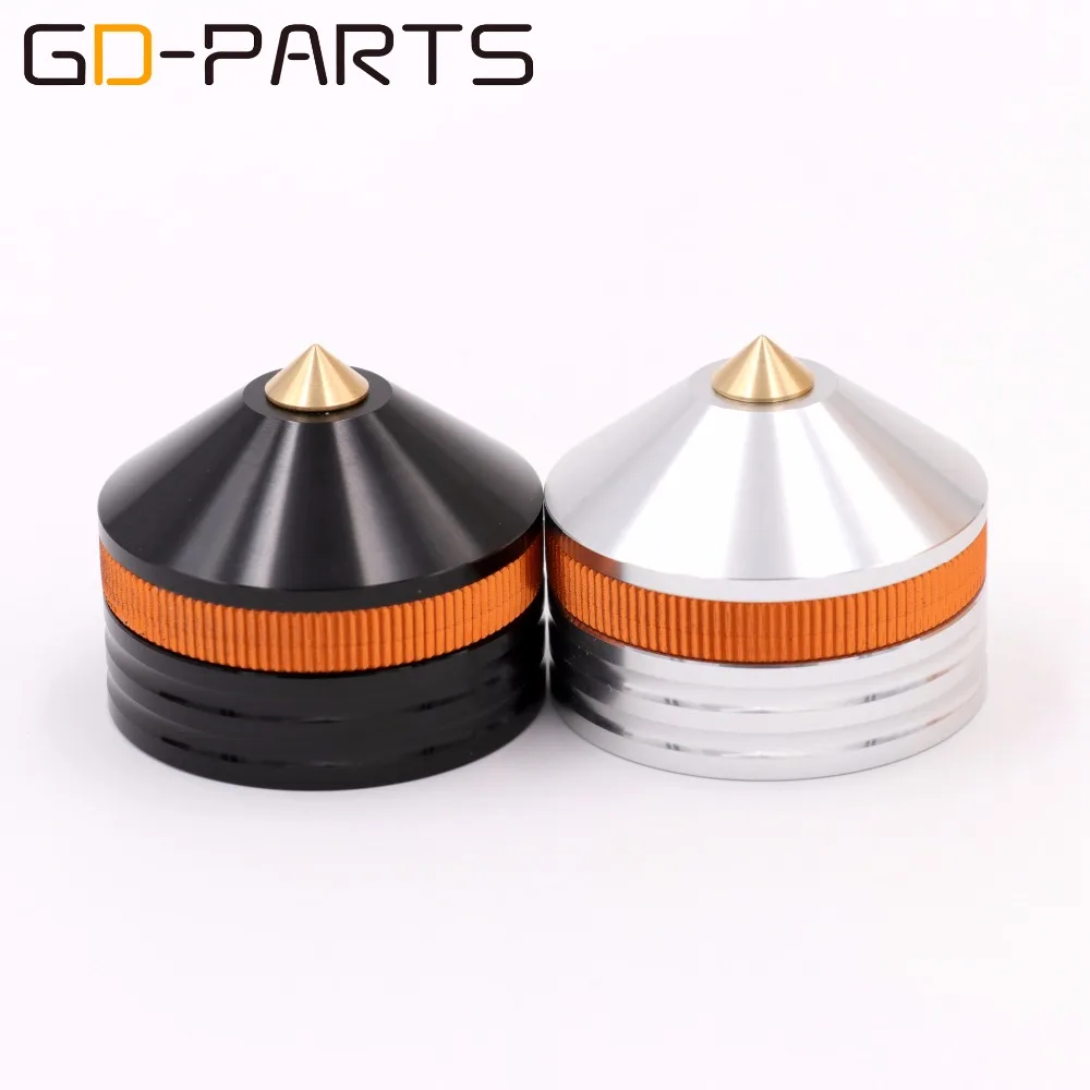

GD-PARTS 39x33mm Metal Aluminum Isolation Spike Feet Stand Base Mat Pad For HIFI Audio Amplifier Speaker Turntable CD player DAC