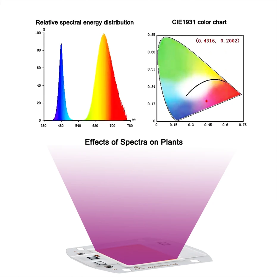 Полный спектр Cob Чип-диод лампочка светодиодное освещение для выращивания светильник Driveless 20w 30w 50w 220V для комнатных растений рост рассады и с цветочным узором