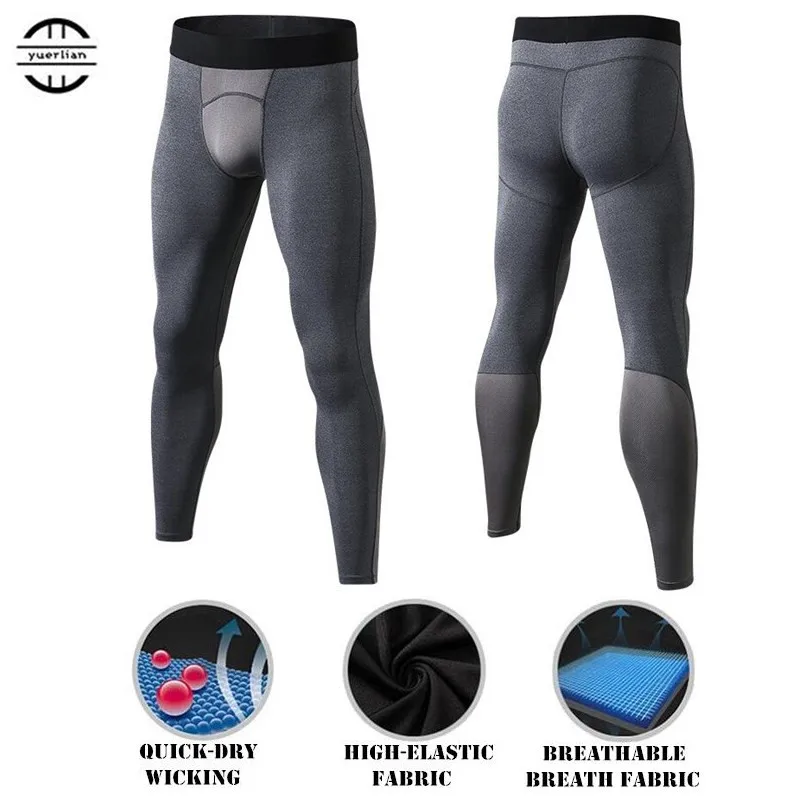 100pcs Men Shapers Exercise 3D Tight Fitness Full Length Pants Quick-dry Wicking High Elastic Breathable Compression Long Pants