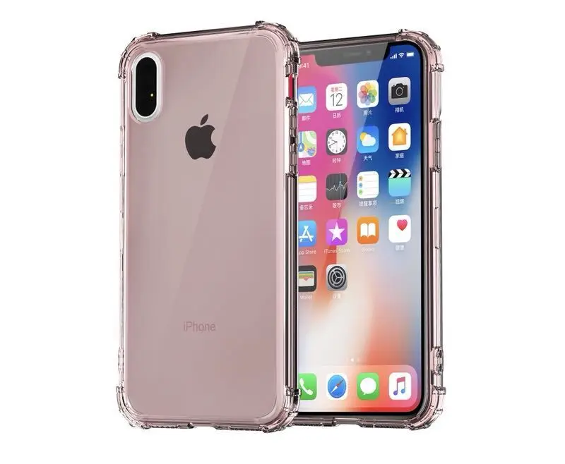 Противоударный чехол для телефона для iPhone 11Pro 7 8X6 6S Plus XS XR XS Max чехол водонепроницаемый пыленепроницаемый прозрачный защитный чехол - Цвет: Rose Gold