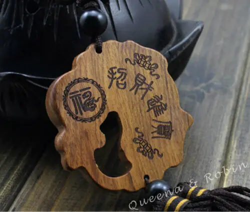 Деревянная резьба китайская статуя Pixiu Pi Yao Coin Foo Dog подвеска для автомобиля