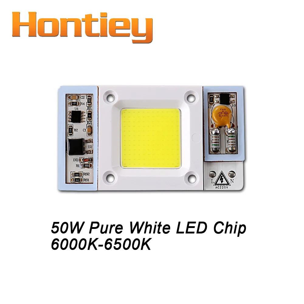 Hontiey 50 Вт белый светодио дный свет светодиодный чип 6000 К 6500 к Hight power Grwoth COB полный