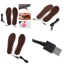 Зимняя Теплая обувь для ног стелька USB с электрическим питанием плюшевые меховые теплые стельки Новинка