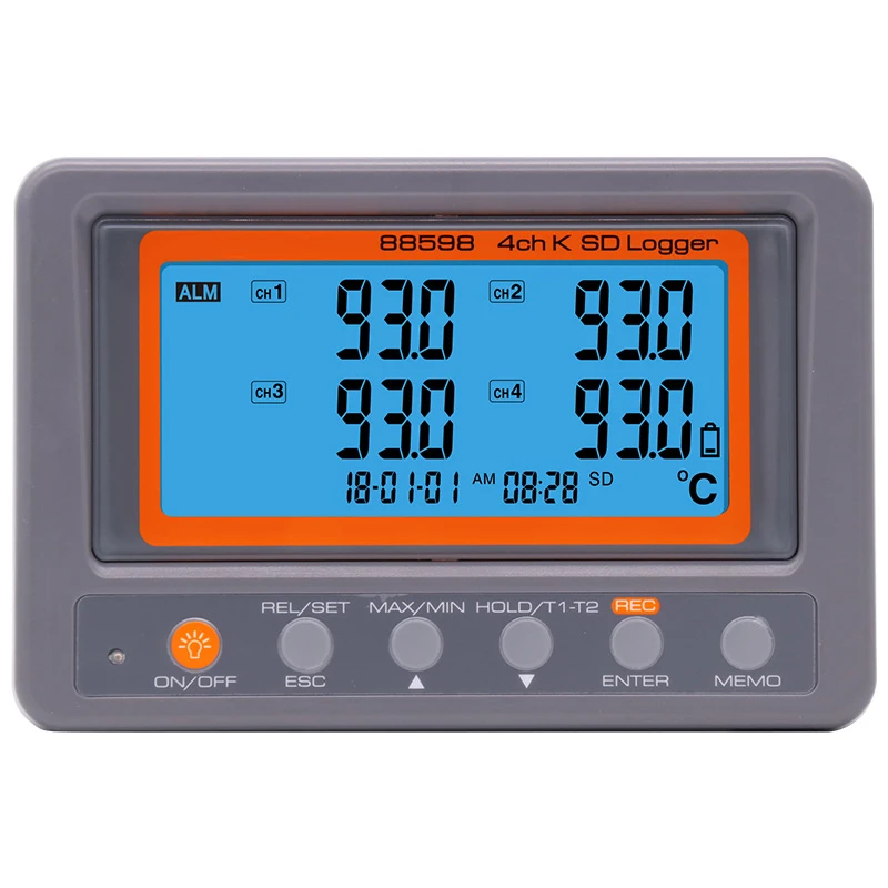 

Multi-channel Digital Thermometer AZ88598 4 Channel K Type Thermocouple Temperature logger SD Card Data Logger AZ-88598