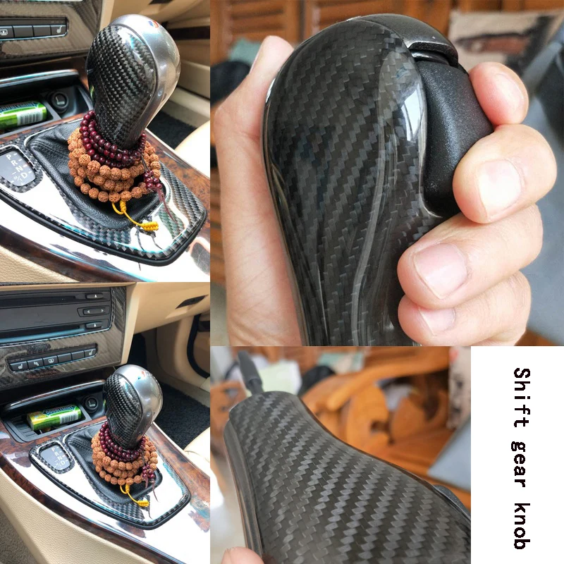 M Style Gun color Carbon fiber Auto Shift gear knob Fit For BMW E39 E46