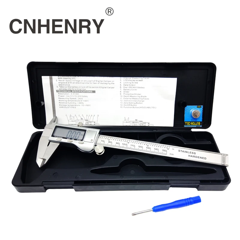 Digital Caliper 0 150MM 6 Inch Stainless Steel Caliper Metal Case Digital Messschieber Digital