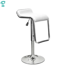 94539 Barneo N-41 эко-кожа высокий кухонный барный стул с мягким сиденьем на газ-лифте цвет белый мебель для кухни кресло для броу бара по России