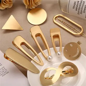 

Fashion Gold Silver Color Hairpin Punk Geometric Infinite Hair Clips Hairwear Bridal Fashion Jewelry Accessories For Kids Girls