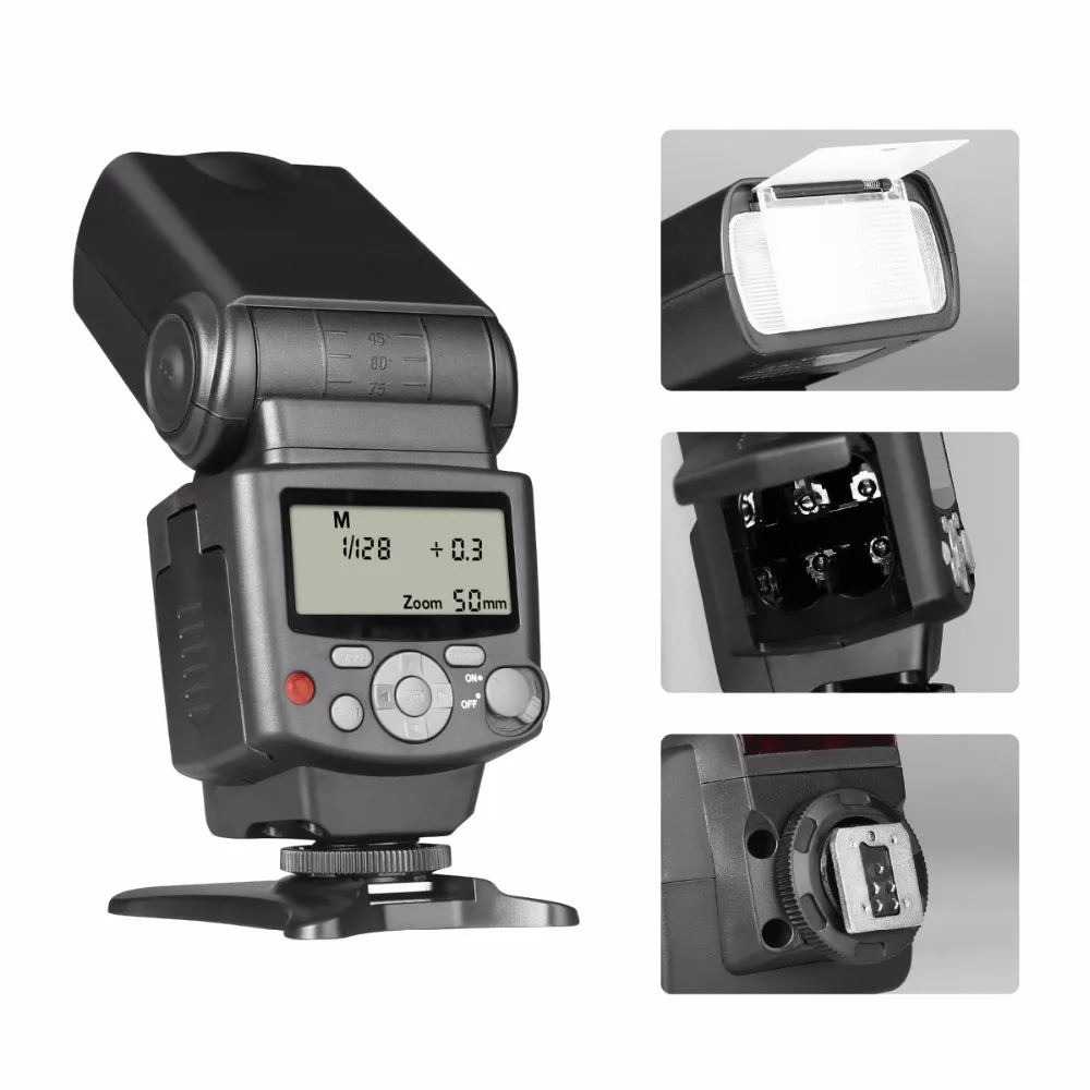 Günstig Voking VK430 E TTL LCD Display Speedlite Schuh Montieren Flash für Canon Eos Digitale DSLR Kamera mit Standard Heißer Schuh Stand + GESCHENK