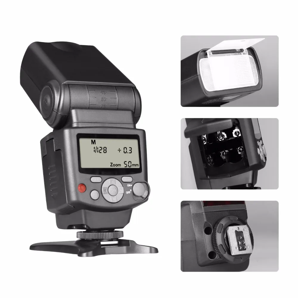  Voking VK430 E-TTL LCD Display Speedlite Shoe Mount Flash for Canon Eos Digital DSLR Camera with St