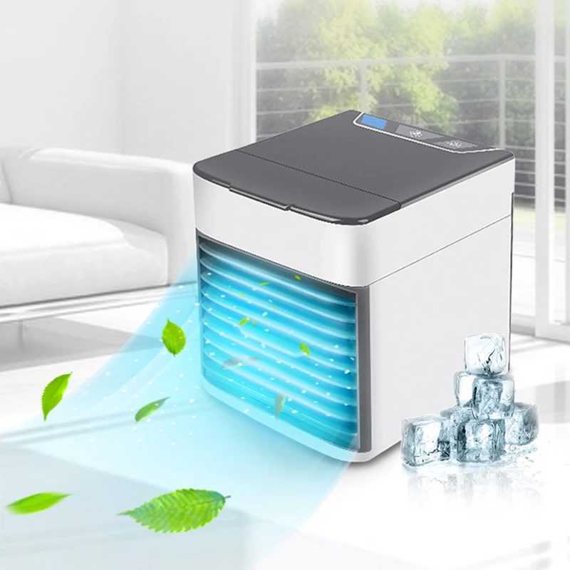 

USB Mini Portable Air Conditioner Humidifier Purifier 7 Colors Light Desktop Air Cooling Fan Air Cooler Fan