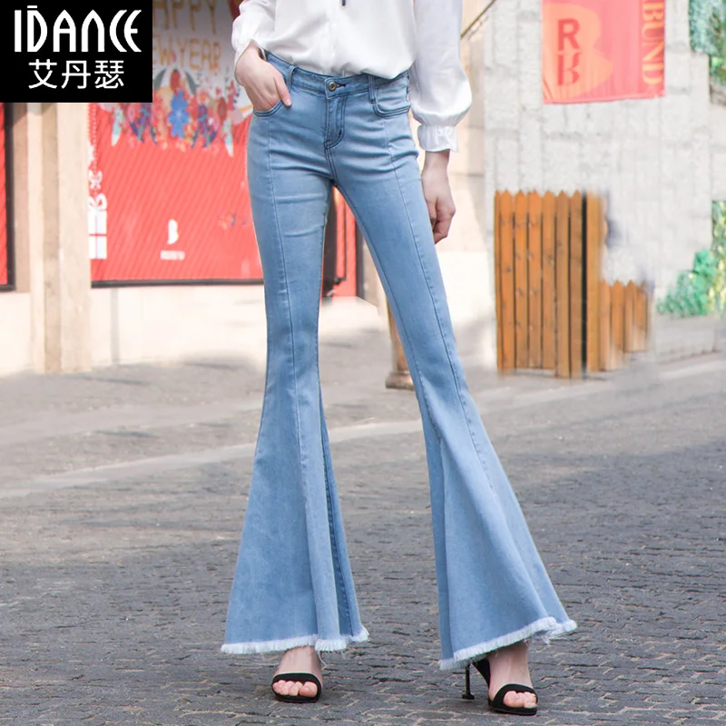 free-shipping-2021-new-fashion-long-jeans-pants-for-women-flare-trousers-24-32-size-denim-summer-long-stretch-light-blue-jeans