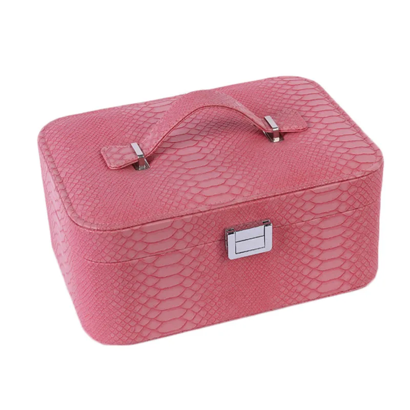 

Quickdone 1Pcs Fashion Women's Leather Jewelry Boxes Cosmetic Bags Travel Makeup Large Cosmetic Bag Handbag Storage Case HG0484
