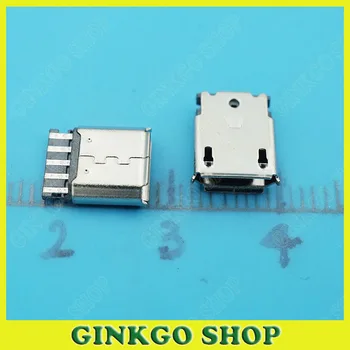 

100pcs/lot MICRO USB 5P Female Connectors Port Solding Type V8 Port