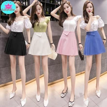 Новая женская плиссированная юбка с высокой талией в японском стиле летняя белая юбка для колледжа