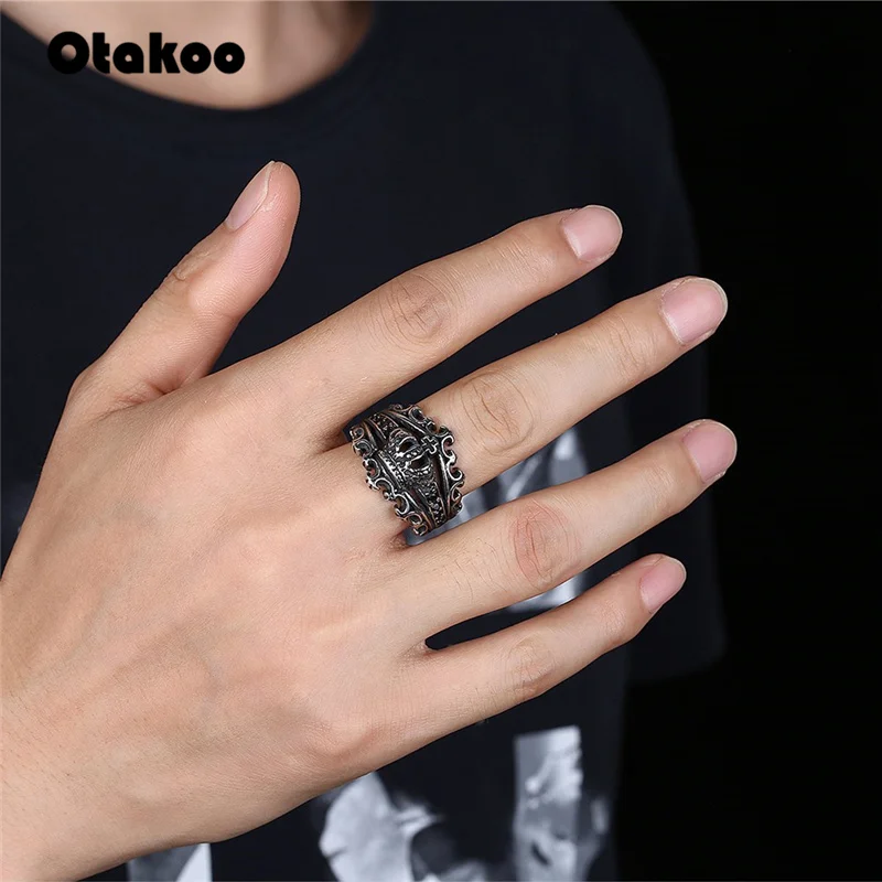 Otakoo черепа кольцо байкера ювелирные изделия из нержавеющей стали классические