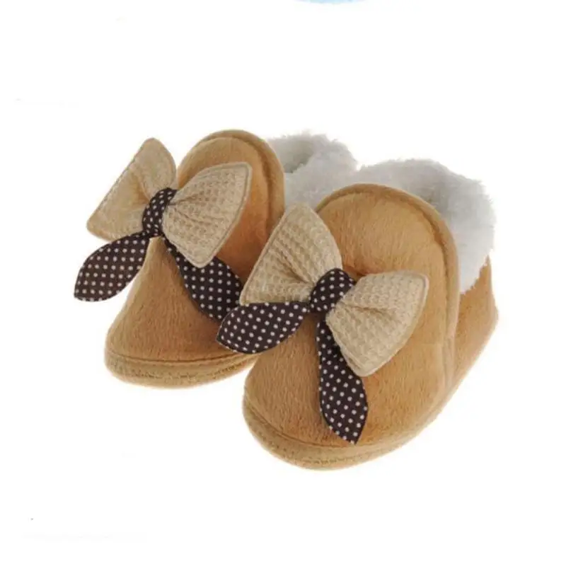 Милая обувь для новорожденных девочек; мягкая теплая зимняя обувь для малышей; Детские ботиночки с хлопковой подкладкой; подарок