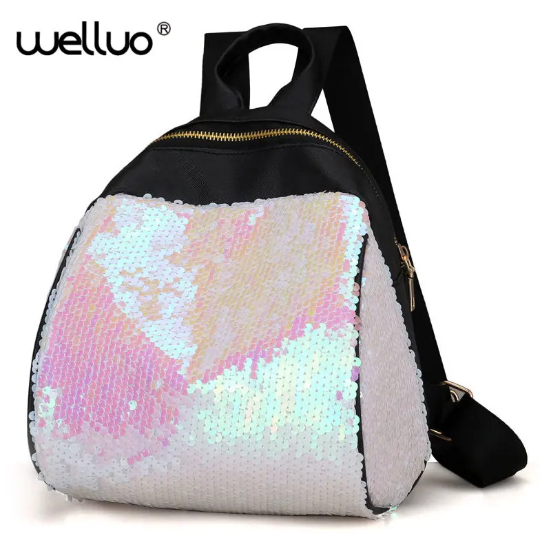 2017 NEW arrive Famous Brand Designer Women Bling Bling Backpack Fashion Sequins Backpack Preppy Style Girl