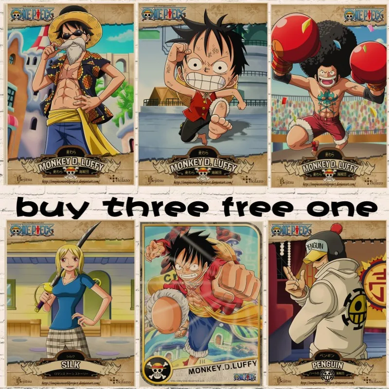 Новый винтажный Ретро японский аниме украшение для дома крафт-бумага Luffy wanted Bar Cafe