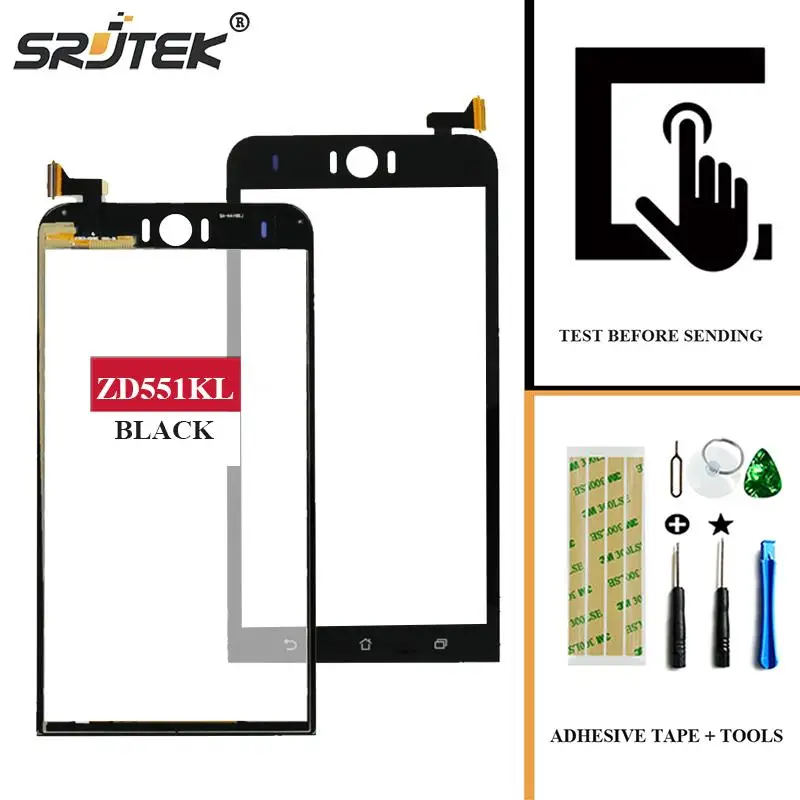 Srjtek для Asus Zenfone Selfie ZD551KL Z00UD сенсорный экран дигитайзер сенсор запасная Передняя стеклянная панель части черный 5,5''