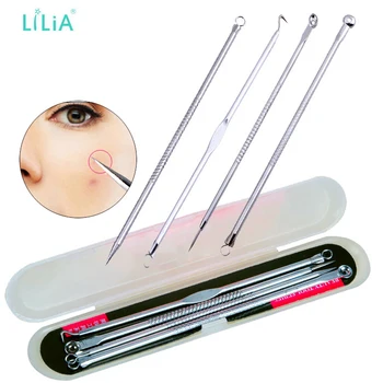 

All Stainless Steel Acne Removal Needle Acne Pimples Pimple Blackhead Comedone Acne Extractor Remover Needle Acne Treatment 4pcs